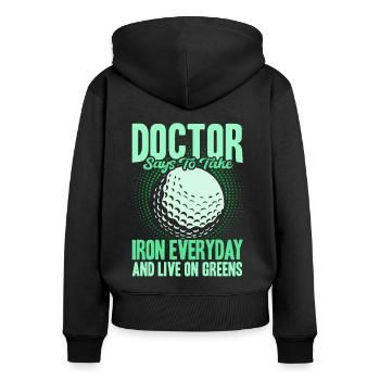 Play Golf Golfers Golf Course Gift - Women's Premium Organic Zip Hoodie - black - Back - Julia (174cm)