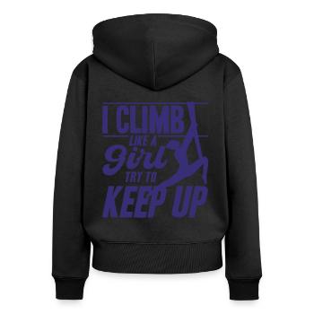 Aerial Yoga Gymnastinnen Aerial Silk Aerial Yoga G - Frauen Premium Bio Zip Hoodie - Schwarz - Hinten - Julia (174cm)