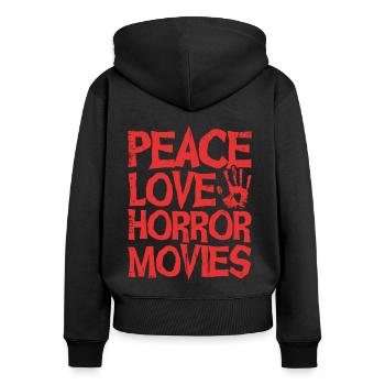 Horrorfilm Horrorfilm Gruselfilm Geschenk - Frauen Premium Bio Zip Hoodie - Schwarz - Hinten - Julia (174cm)