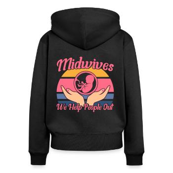 Doula Obstetrician Obstetrician Gift - Women's Premium Organic Zip Hoodie - black - Back - Julia (174cm)