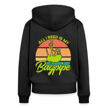 Bagpipers Scottish Bagpipes Bagpipes - Women's Premium Organic Zip Hoodie - black - Back - Julia (174cm)