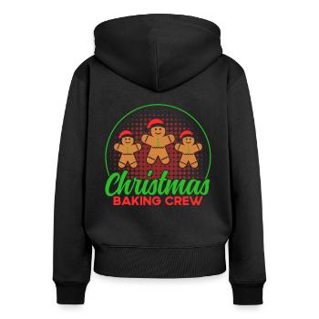 Cookie Baking Crew Gingerbread Baking Cookies ba - Women's Premium Organic Zip Hoodie - black - Back - Julia (174cm)