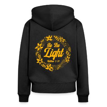 Bible Verse Inspiring Jesus God Gift - Women's Premium Organic Zip Hoodie - black - Back - Julia (174cm)