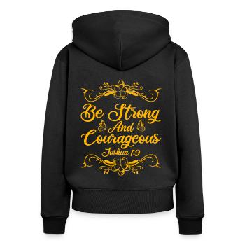 Christian Religious Bible Verse Gift - Women's Premium Organic Zip Hoodie - black - Back - Julia (174cm)
