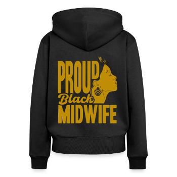 Geburtshelferin Geburtshelfer Doula Geschenk - Frauen Premium Bio Zip Hoodie - Schwarz - Hinten - Julia (174cm)