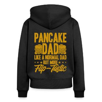 Fluffiger Flachkuchen Pfannkuchen Frühstückspfannk - Frauen Premium Bio Zip Hoodie - Schwarz - Hinten - Julia (174cm)