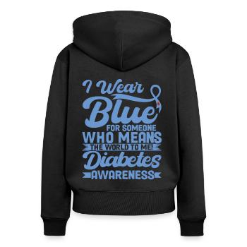 Diabetes heilen Diabetes Monat Jugendlicher Diabet - Frauen Premium Bio Zip Hoodie - Schwarz - Hinten - Julia (174cm)