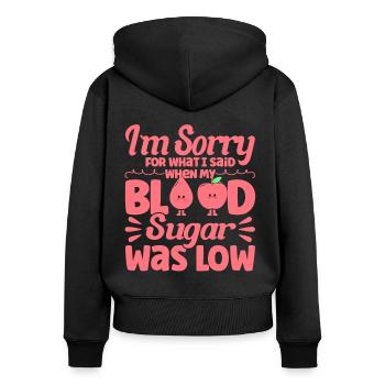 Sensibilisation au diabète Partisans de la guérison du diabète - Sweat à capuche zippé Premium bio Femme - noir - Dos - Julia (174cm)