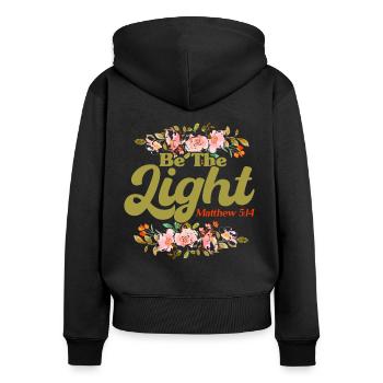Bible Verse Inspiring Jesus God Gift - Women's Premium Organic Zip Hoodie - black - Back - Julia (174cm)