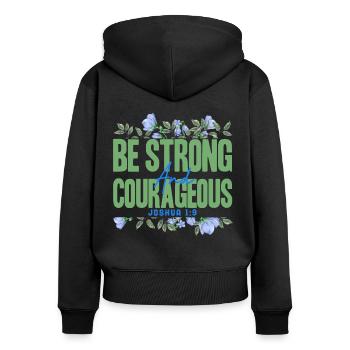 Christian Religious Bible Verse Gift - Women's Premium Organic Zip Hoodie - black - Back - Julia (174cm)
