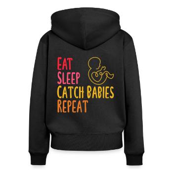 Doula Obstetrician Obstetrician Gift - Women's Premium Organic Zip Hoodie - black - Back - Julia (174cm)
