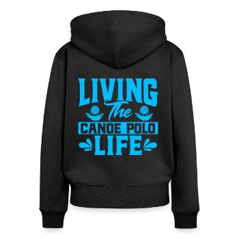 Kanupolo Mannschaft Kanusport Kanupolo Geschenk - Frauen Premium Bio Zip Hoodie - Schwarz - Hinten - Julia (174cm)