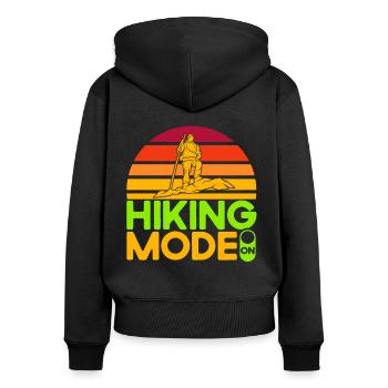 Draußen Wandern Fernweh Geschenk - Frauen Premium Bio Zip Hoodie - Schwarz - Hinten - Julia (174cm)