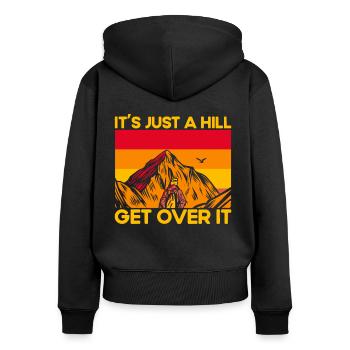 Draußen Fernweh Wandern Geschenk - Frauen Premium Bio Zip Hoodie - Schwarz - Hinten - Julia (174cm)
