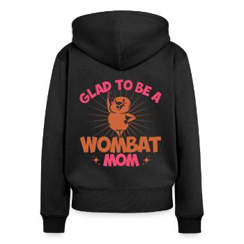 Wombat Wombats Australien Outback Geschenk - Frauen Premium Bio Zip Hoodie - Schwarz - Hinten - Julia (174cm)