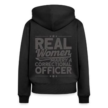 Prison guard Handcuffs Correctional officer - Women's Premium Organic Zip Hoodie - black - Back - Julia (174cm)