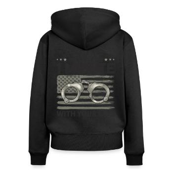 Handcuffs Correctional Officer Prison Guard - Women's Premium Organic Zip Hoodie - black - Back - Julia (174cm)