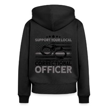 Correctional officer Handcuffs Prison guard - Women's Premium Organic Zip Hoodie - black - Back - Julia (174cm)
