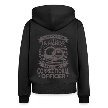 Prison officer Prison officer - Women's Premium Organic Zip Hoodie - black - Back - Julia (174cm)