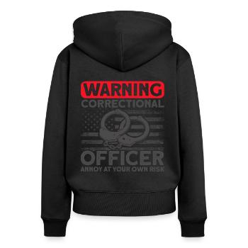 Handschellen Gefängniswärter Justizvollzugsbeamter - Frauen Premium Bio Zip Hoodie - Schwarz - Hinten - Julia (174cm)