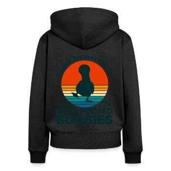 Seevogel Blaufußtölpel Vogelbeobachter Geschenk - Frauen Premium Bio Zip Hoodie - Schwarz - Hinten - Julia (174cm)