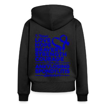 Spondylarthrite ankylosante Conscience Spondylarthrite ank - Sweat à capuche zippé Premium bio Femme - noir - Dos - Julia (174cm)