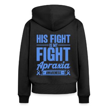 Apraxia Awareness Apraxia Support Apraxia - Sweat à capuche zippé Premium bio Femme - noir - Dos - Julia (174cm)