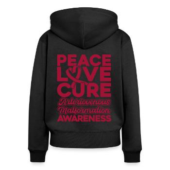 Malformation artérioveineuse Conscience Voile Rouge - Sweat à capuche zippé Premium bio Femme - noir - Dos - Julia (174cm)