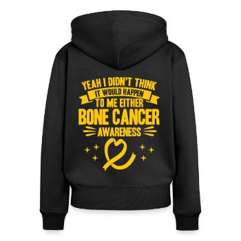 Bone Cancer Fighter Bone Cancer Awareness Knoc - Women's Premium Organic Zip Hoodie - black - Back - Julia (174cm)