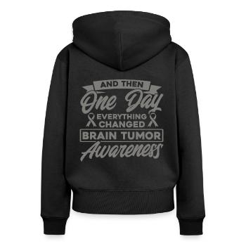 Brain Tumor Support Brain Tumor Fighter Brain Tumo - Women's Premium Organic Zip Hoodie - black - Back - Julia (174cm)