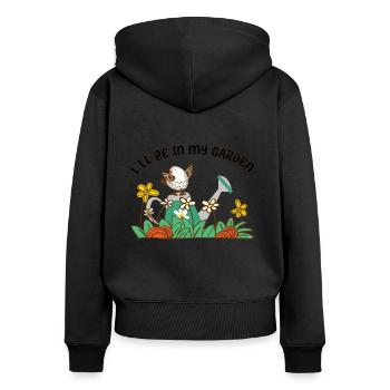 IlI Will Be In My Garden Bird Watching - Women's Premium Organic Zip Hoodie - black - Back - Julia (174cm)