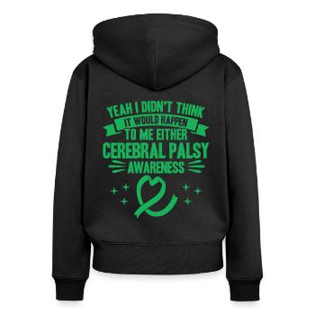 Cerebral Palsy Fighter Cerebral Palsy Awareness - Women's Premium Organic Zip Hoodie - black - Back - Julia (174cm)