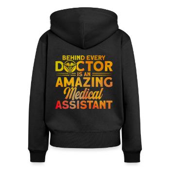 Assistentin im Gesundheitswesen Medizinische Assis - Frauen Premium Bio Zip Hoodie - Schwarz - Hinten - Julia (174cm)