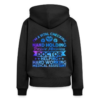 Medical Assistant Certified Medical - Women's Premium Organic Zip Hoodie - black - Back - Julia (174cm)