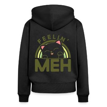 Cat Cat Lover Cat Mama Gift - Women's Premium Organic Zip Hoodie - black - Back - Julia (174cm)