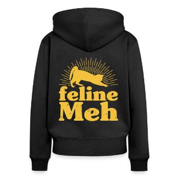 Chat Parents Chat Chats Dictons Cadeau - Sweat à capuche zippé Premium bio Femme - noir - Dos - Julia (174cm)