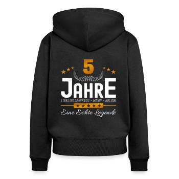 5 Jahre Lieblingsehefrau - Frauen Premium Bio Zip Hoodie - Schwarz - Hinten - Julia (174cm)