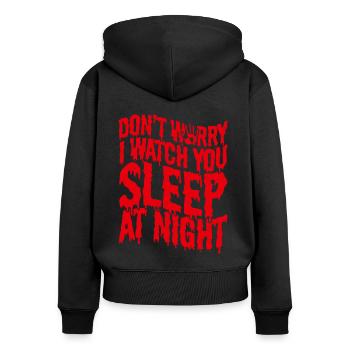 Horrorfilm Horrorfilm Gruselfilm Geschenk - Frauen Premium Bio Zip Hoodie - Schwarz - Hinten - Julia (174cm)