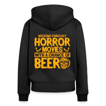 Gruselige Filme Horrorfilm Gruselfilm Geschenk - Frauen Premium Bio Zip Hoodie - Schwarz - Hinten - Julia (174cm)