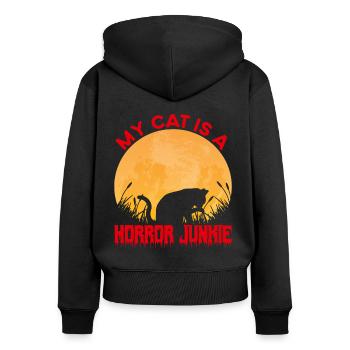 Horrorfilm Gruselfilm Horrorfilm Geschenk - Frauen Premium Bio Zip Hoodie - Schwarz - Hinten - Julia (174cm)