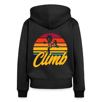 Klettern Felsklettern Geschenk - Frauen Premium Bio Zip Hoodie - Schwarz - Hinten - Julia (174cm)
