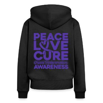 Chiari Malformation Bewusstsein Lila Schleife Chia - Frauen Premium Bio Zip Hoodie - Schwarz - Hinten - Julia (174cm)