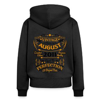 August 2011 - Birthday in August - Women's Premium Organic Zip Hoodie - black - Back - Julia (174cm)