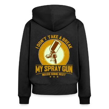 The spray gun needs a break Car paint run - Women's Premium Organic Zip Hoodie - black - Back - Julia (174cm)