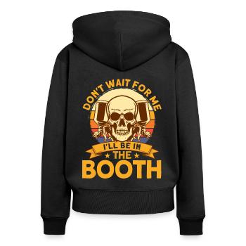 Ich werde in der Kabine sein Autolackierung Gesche - Frauen Premium Bio Zip Hoodie - Schwarz - Hinten - Julia (174cm)
