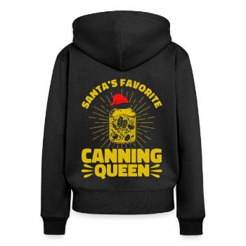 Santa's Favorite Einmach Königin Einmachen Geschen - Frauen Premium Bio Zip Hoodie - Schwarz - Hinten - Julia (174cm)