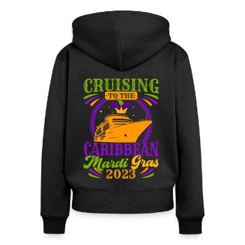 Kreuzfahrt in die Karibik Mardi Gras 2023 Mardi Gr - Frauen Premium Bio Zip Hoodie - Schwarz - Hinten - Julia (174cm)