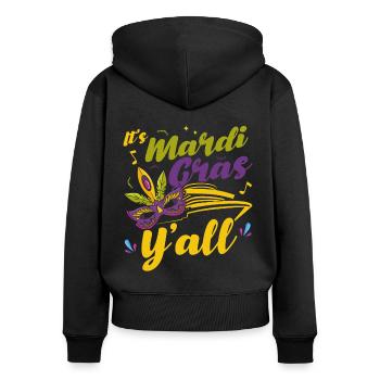 C’est le carnaval, les gens Mardi Gras cadeau - Sweat à capuche zippé Premium bio Femme - noir - Dos - Julia (174cm)