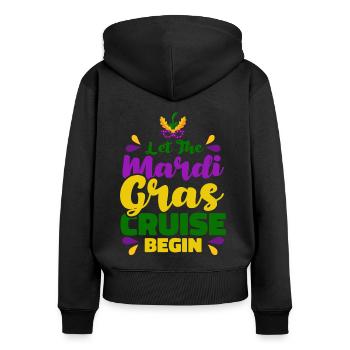 Lasst die Mardi Gras Kreuzfahrt beginnen Mardi Gra - Frauen Premium Bio Zip Hoodie - Schwarz - Hinten - Julia (174cm)