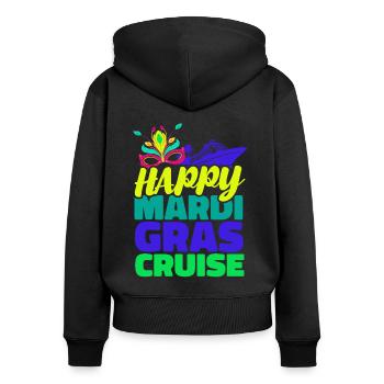 Fröhliche Mardi Gras Kreuzfahrt Mardi Gras Geschen - Frauen Premium Bio Zip Hoodie - Schwarz - Hinten - Julia (174cm)